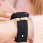 Personalised Engraved Birth Flower Watch Band Charm with Name Accessories for Apple Watch Birthday Anniversary Gift for Women