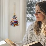 Personalisierte Buch Baum Sonnenfänger Weihnachten Ornament mit Namen Urlaub Baum Fenster Auto Dekor Geburtstag Buch Club Geschenk für Bücherwürmer Bi