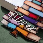 Personalisierte Buch Baum Sonnenfänger Weihnachten Ornament mit Namen Urlaub Baum Fenster Auto Dekor Geburtstag Buch Club Geschenk für Bücherwürmer Bi