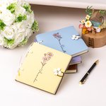 Personalizzato nascita nome fiore cinturino in pelle quaderno per schizzi diario di viaggio con pulsante fiore regalo di compleanno per donne pittori 