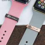 Personalised Engraved Birth Flower Watch Band Charm with Name Accessories for Apple Watch Birthday Anniversary Gift for Women