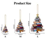 Personalisierte Buch Baum Sonnenfänger Weihnachten Ornament mit Namen Urlaub Baum Fenster Auto Dekor Geburtstag Buch Club Geschenk für Bücherwürmer Bi