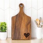 Personalized Heart Design Wood Bamboo Reversible Cutting Board with Grip and Name Made in USA Housewarming Wedding Gift for Family Couple