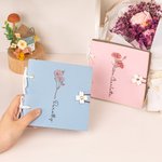 Personalizzato nascita nome fiore cinturino in pelle quaderno per schizzi diario di viaggio con pulsante fiore regalo di compleanno per donne pittori 