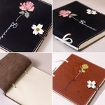 Personalizzato nascita nome fiore cinturino in pelle quaderno per schizzi diario di viaggio con pulsante fiore regalo di compleanno per donne pittori 