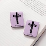 Henkilökohtainen Cross Syntymä Kukat Magneettinen nahkainen kirjanmerkki Clip nimi Kaste Syntymäpäivä Lahja Bookworms Christian Raamattu Reader