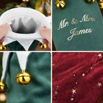 Personalized Christmas Bell Elf Double-sided Use Wine Bottle Covers with Text Christmas Decor Gift for Family Wine Lover