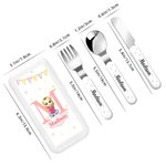 Personalisierte Sterne Initial Name Edelstahl Kind Kleinkind Messer Gabel Löffel Besteck Set mit Cartoon Fall Geburtstag zurück zu Schule Geschenk für Jungen Mädchen