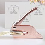 Personalised Birth Flower Book From The Library of Engraved Embosser Stamp Hand Held Embosser Set with Text and Name Birthday Gift for Book Lovers