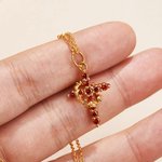 Personalized Crown Birthstone Cross Necklace Jesus Jewelry Birthday Christian Baptism Gift for Woman