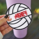 Personlig basketboll fotboll baseboll volleyboll tumbler namnplatta lock topplock tillbehör för Stanley Tumbler födelsedagspresent för sportälskare