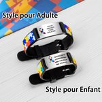 Bracelet d'Alerte Médicale Personnalisé avec Gravure Bracelet Réglable en Silicone Cadeau Retour à l'École pour Enfant