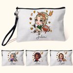 Henkilökohtainen muoti jalkapallo tyttö pellava Wristlet Makeup Bag nimi Travel Accessory Syntymäpäivä urheilu lahja naisille jalkapallon ystäville