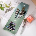 Personalized Grumpy Animal Makeup Brush Bag Set with Name and 8 Pcs Makeup Brushes Birthday Mother's Day Gift for Women Girls