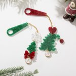 Personalised Snowflake Heart Christmas Tree Bow Charm with Initial Accessories for Stanley Tumbler Christmas Party Gift for Family