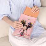 Personalised Whimsical Quirky Girl Button Book Sleeve Padded Protector with Name Birthday Back to School Gift for Book Lovers Readers