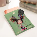 Personalised Whimsical Quirky Girl Button Book Sleeve Padded Protector with Name Birthday Back to School Gift for Book Lovers Readers