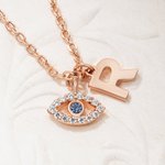 Personalized Minimalist Evil Eye Initial Necklace Protective Jewelry Birthday Anniversary Gift for Women