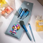 Personalized Grumpy Animal Makeup Brush Bag Set with Name and 8 Pcs Makeup Brushes Birthday Mother's Day Gift for Women Girls