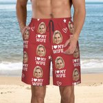 Personalised Quick Dry Face Photo Beach Swim Shorts Funny Bachelor Party Anniversary Valentine's Day Gift for Man
