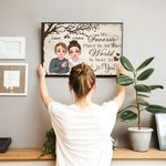 Gepersonaliseerd Boom Liefde Cartoon Karakter Vinger Hart Canvas Schilderij met Naam Home Decor Valentijnsdag Cadeau voor Paar