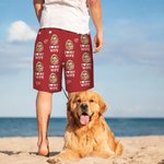 Personalised Quick Dry Face Photo Beach Swim Shorts Funny Bachelor Party Anniversary Valentine's Day Gift for Man