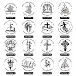 Personalised Bible Cross Flora From The Library of Embosser Stamp Hand Held Embosser Set with Text and Name Birthday Gift for Book Lovers Christian