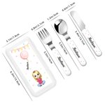 Personalizado Globo Estrella Nombre Acero Inoxidable Niño Cuchillo Tenedor Cuchara Estuche 3 Piezas Cubiertos Set Cumpleaños Vuelta al Cole Regalo para Niño Niña