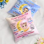 Personalized Cartoon Kid Character Moon Design Soft Throw Pillow Cover with Name Birthday Home Decor Gift for Boys Girls