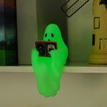 Fantasma de lectura personalizado impreso en 3D que brilla en la oscuridad decoración de mesa regalo de Halloween para amantes de los libros
