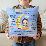 Personalized Cartoon Kid Character Moon Design Soft Throw Pillow Cover with Name Birthday Home Decor Gift for Boys Girls