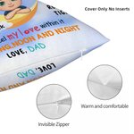 Personalized Cartoon Kid Character Moon Design Soft Throw Pillow Cover with Name Birthday Home Decor Gift for Boys Girls