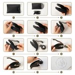 Personalized Floral Initial Library Book Embossing Stamp Black Hand-held Embosser with Storage Bag Birthday Book Club Gift for Bookworms Readers