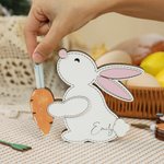 Personalised Bunny Rabbit Carrot Wooden Money Holder with Name Easter Home Decor Birthday Gift for Boys Girls