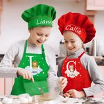 Delantal ajustable con animales personalizados y gorro de chef con nombre e inicial regalo de actividades manuales y cumpleaños para niños