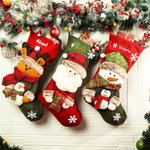 Bas de Noël 3D personnalisé avec nom Bonhomme de neige Père Noël Renne Cadeau d'anniversaire pour ami Famille