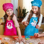 Delantal ajustable con animales personalizados y gorro de chef con nombre e inicial regalo de actividades manuales y cumpleaños para niños