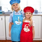 Delantal ajustable con animales personalizados y gorro de chef con nombre e inicial regalo de actividades manuales y cumpleaños para niños