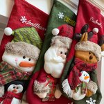 Bas de Noël 3D personnalisé avec nom Bonhomme de neige Père Noël Renne Cadeau d'anniversaire pour ami Famille