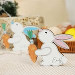 Personalised Bunny Rabbit Carrot Wooden Money Holder with Name Easter Home Decor Birthday Gift for Boys Girls