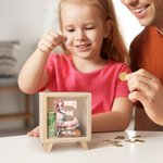 Personalised Mermaid Initial Clear Wooden Piggy Money Box with Name Birthday Children's Day Gift for Girls