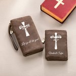 Portefeuille en cuir avec fentes pour cartes de crédit Baptême chrétien Cadeau d'anniversaire pour femmes