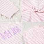 Personlig mjuk 100% bomullsrandig barnpyjamas med broderad text Födelsedagspresent för pojkar flickor