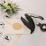 Personalized Floral Initial Library Book Embossing Stamp Black Hand-held Embosser with Storage Bag Birthday Book Club Gift for Bookworms Readers