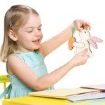 Personalised Bunny Rabbit Carrot Wooden Money Holder with Name Easter Home Decor Birthday Gift for Boys Girls