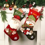 Bas de Noël 3D personnalisé avec nom Bonhomme de neige Père Noël Renne Cadeau d'anniversaire pour ami Famille