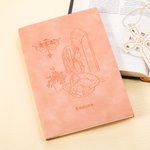 Personalizado grabado de cuero de imitación Nacimiento Flor Kid Christian Notebook con Nombre Bautismo Cumpleaños Regalo para Niñas Niños