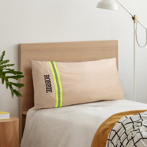 Funda de Almohada Bordada Personalizada de Bombero con Raya Reflectante y Nombre Decoración del Hogar Regalo de Cumpleaños para Bomberos