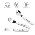 Personalizado Globo Estrella Nombre Acero Inoxidable Niño Cuchillo Tenedor Cuchara Estuche 3 Piezas Cubiertos Set Cumpleaños Vuelta al Cole Regalo para Niño Niña