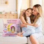 Personalized Cartoon Kid Character Moon Design Soft Throw Pillow Cover with Name Birthday Home Decor Gift for Boys Girls